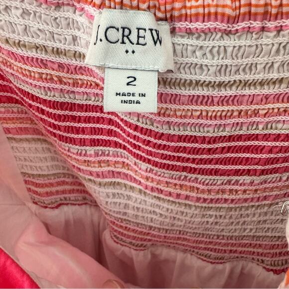 J. Crew Square Neck Pink Striped Midi Dress Size 2 - Picture 7 of 8